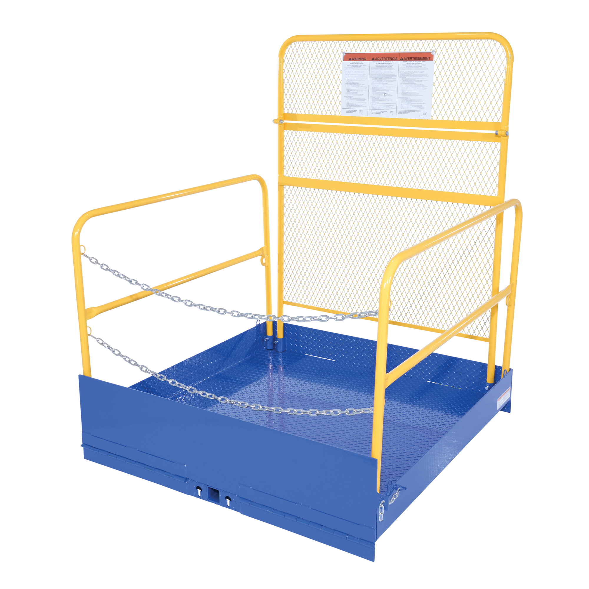 Vestil Portable Loading Platform with Handrails - 54in. x 54in., 2000-Lb. Capacity, 48.5in. Extension Length, Steel, Model# FTLP-5454-HR